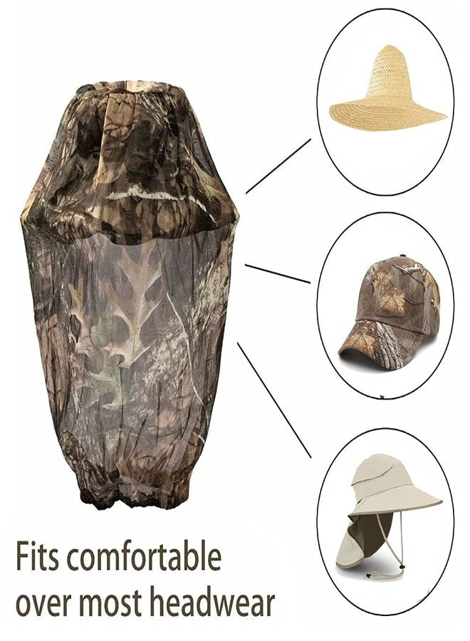 Waxaya 2 Packs Mosquito Head Nets Gnats Camo Face Netting for Any Outdoor Activities Works Over Most Hats - Image 4