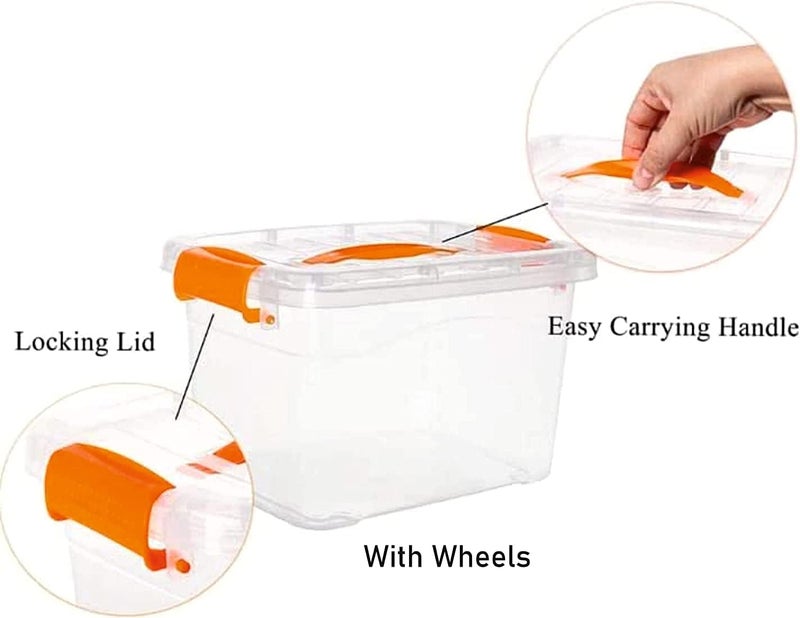 Selecto BCT 45 LTR Clear Plastic Storage Box with Wheels and Lid - 3 Piece Set for Organizing Clothes, Toys, Books, Snacks, Shoes, and Groceries - Image 4