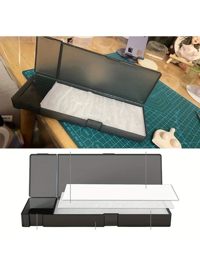 Premium Black Plastic Paint Mixing Box with Sponge and Watercolor Paper - Image 4
