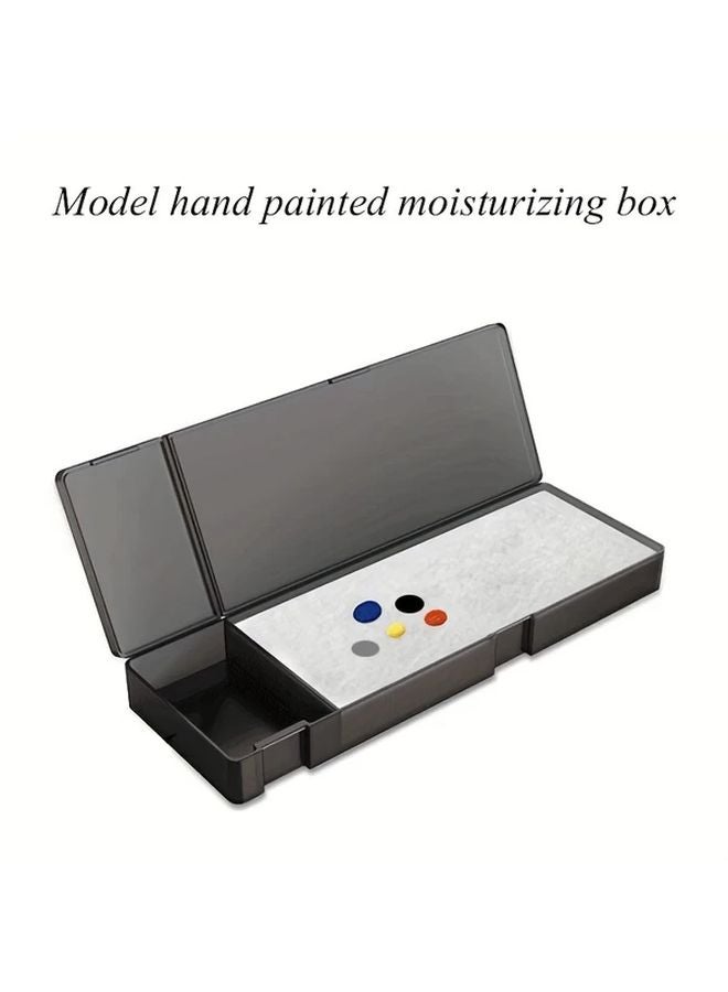 Premium Black Plastic Paint Mixing Box with Sponge and Watercolor Paper - Image 2