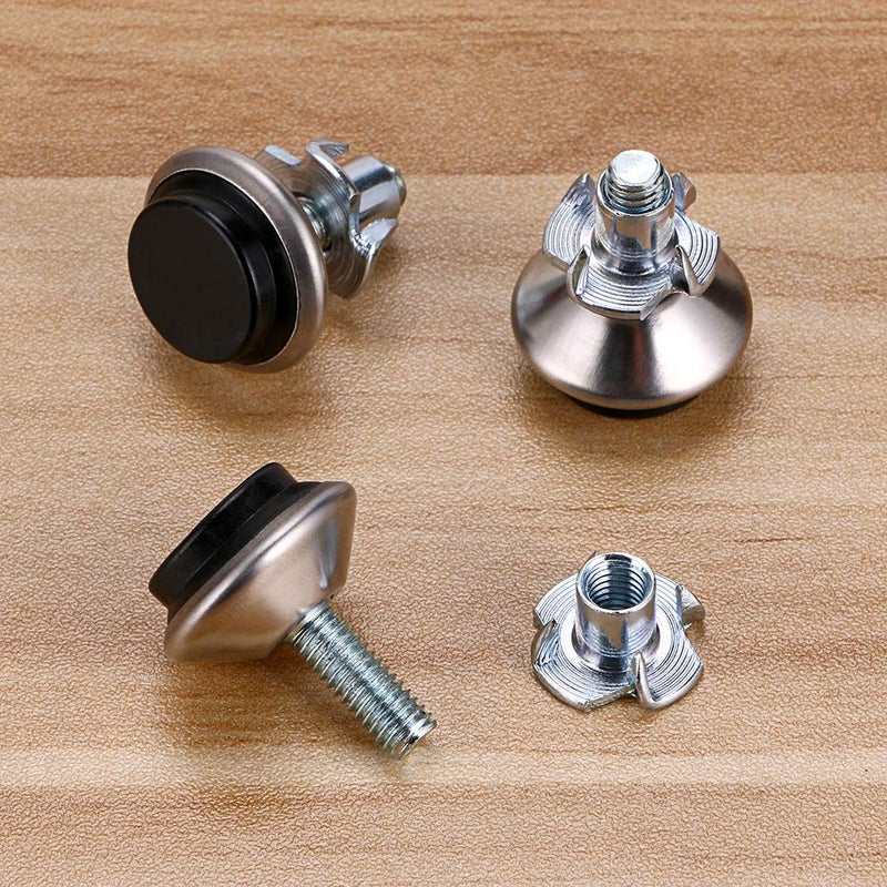 Ownmy M6 Adjustable Swivel Leveling Feet 12 Pcs Heavy Duty Furniture Table Legs Swivel Leveler Feet With T-Nut Swivel Heavy Duty Leveling Legs For Workbench Diy Projects Etc - Image 4