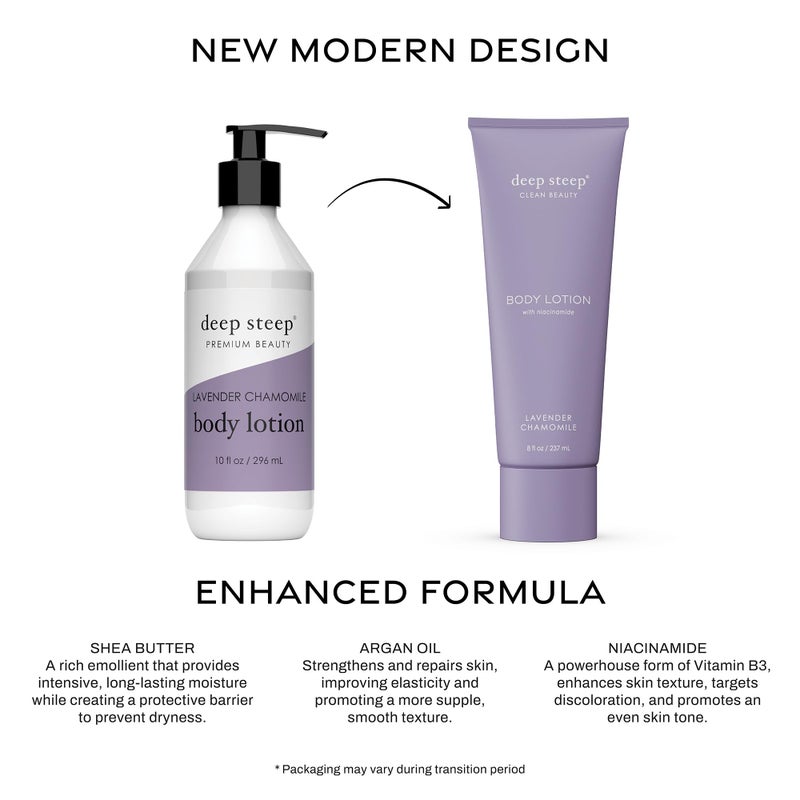 Deep Steep Body Lotion, Lavender Chamomile, 8 oz â€“ Moisturizer with Coconut Oil, Shea Butter, Argan Oil, Aloe Vera & Niacinamide â€“ Vegan, Clean Beauty, Daily Skin Hydration - Image 3