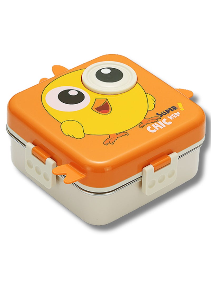 Twisoo - Twisoo Super Chicken Kids Insulated Lunch Box - 1120ml, Stainless Steel, Leakproof Double Decker Bento with Spoon & Soup Bowl, Dishwasher Safe - Image 1