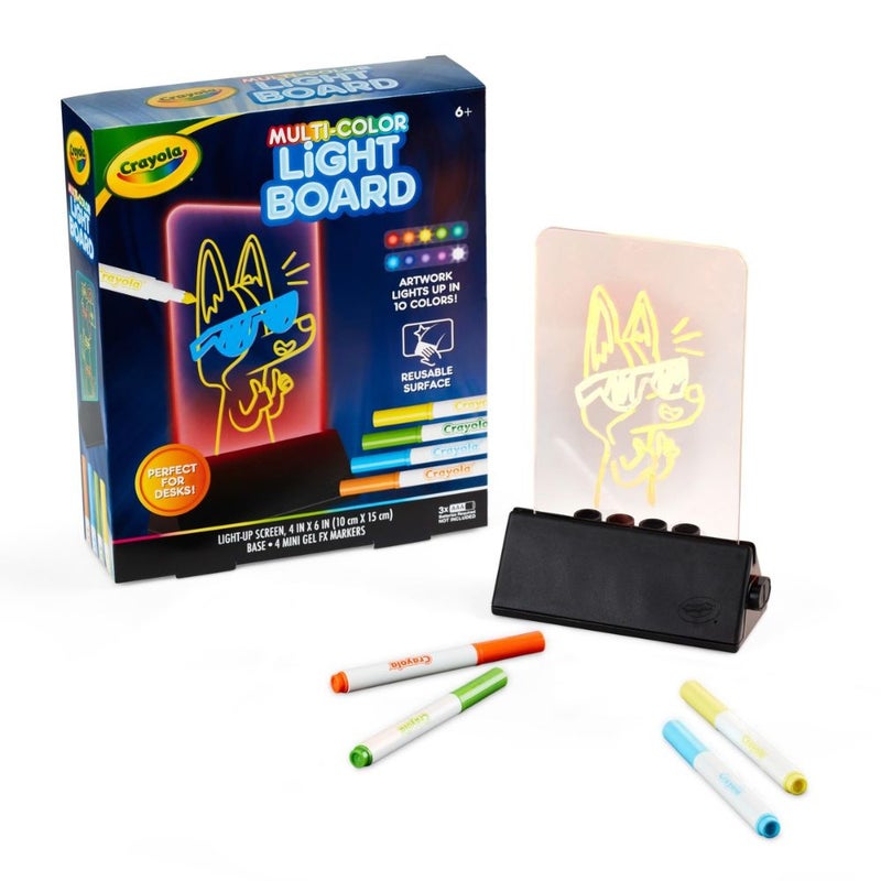 Crayola - Multi-Color Light Board | Bright Markers or Washable Window Markers are compatible with this board | Requires 3 AAA batteries (not included) | A great gift for birthdays and holidays, this drawing tablet is ideal for kids, ages 6 & up. - Image 2
