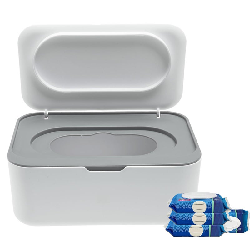 Runhike Flushable Wipes Dispenser Compatible with Cottonelle, Wipe Holder for Bathroom with Leak-Proof, Baby Wipes Container Diaper Wipe Dispenser for Home, Office, Cars - Image 1