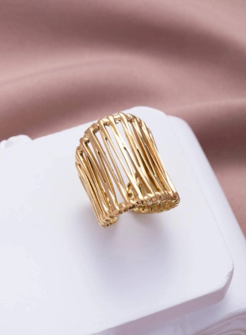 Equal Stainless Steel Gold Plated Ring For Women One Size - Image 1