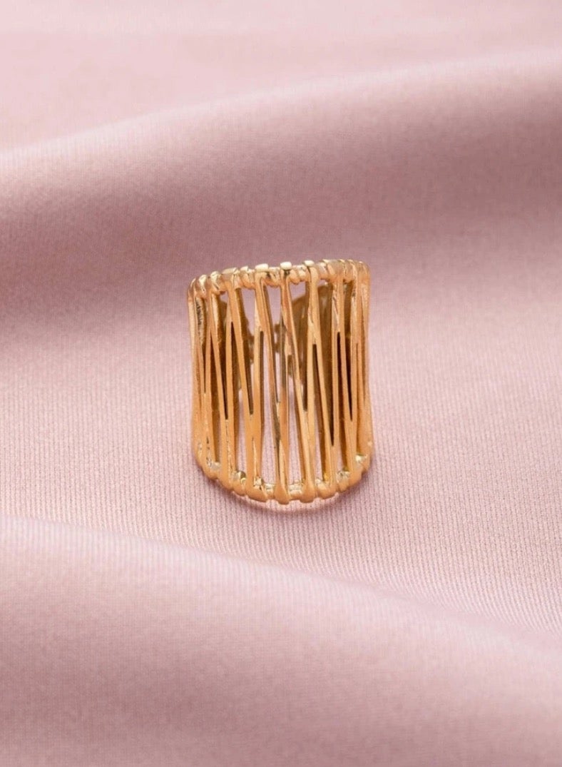 Equal Stainless Steel Gold Plated Ring For Women One Size - Image 2