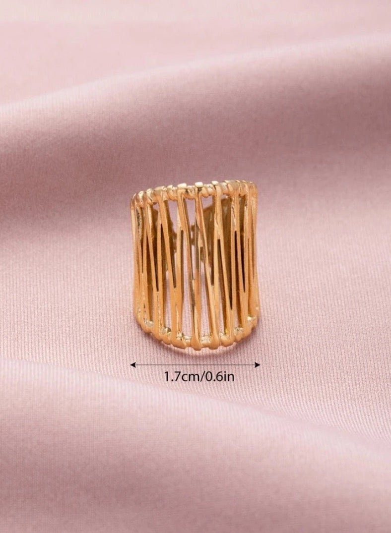 Equal Stainless Steel Gold Plated Ring For Women One Size - Image 5