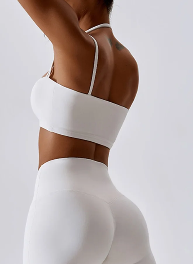 كون.يوغا Womens Sports Bra - Padded Low Impact Workout Yoga Bra with Removable Built in Bra