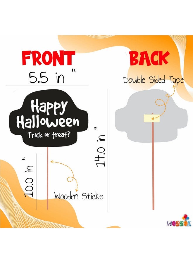 WOBBOX Halloween Party Prop Photo Booth Props DIY Kit with Bunting Banner for Party Supplies Featuring Boo Pumpkin Ghost Halloween Decorations Photo Booth Props (Combo YS) - Image 3