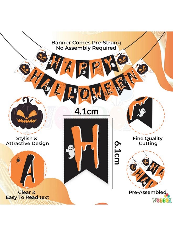 WOBBOX Halloween Party Prop Photo Booth Props DIY Kit with Bunting Banner for Party Supplies Featuring Boo Pumpkin Ghost Halloween Decorations Photo Booth Props (Combo YS) - Image 4