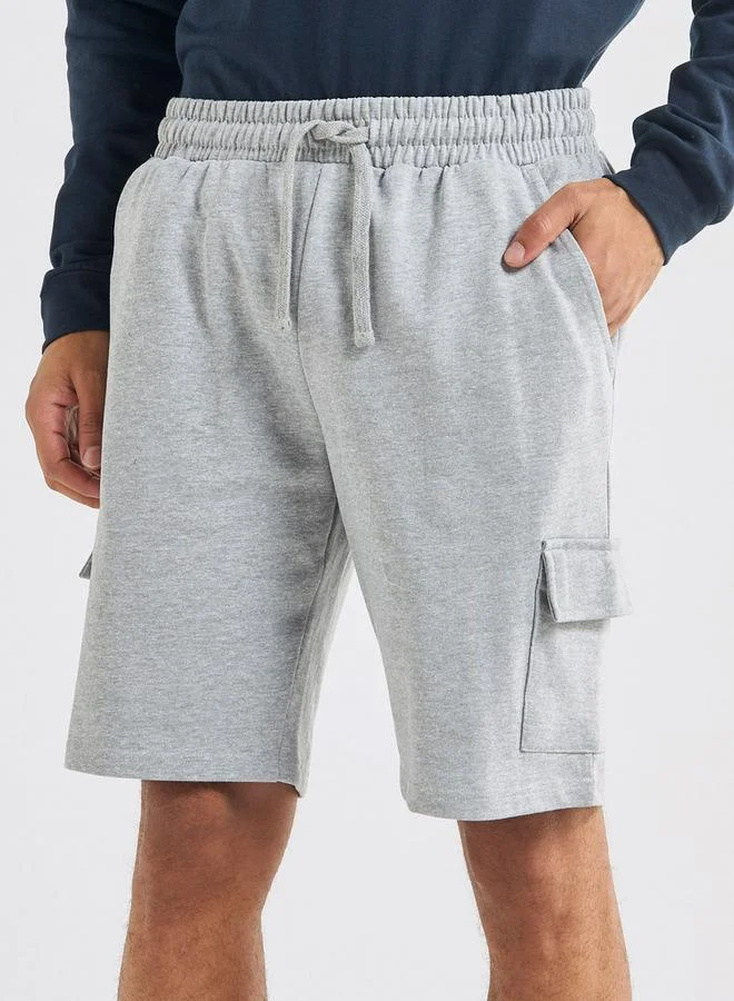 Splash FAV Solid Flexi Waist Shorts with Drawstring Closure