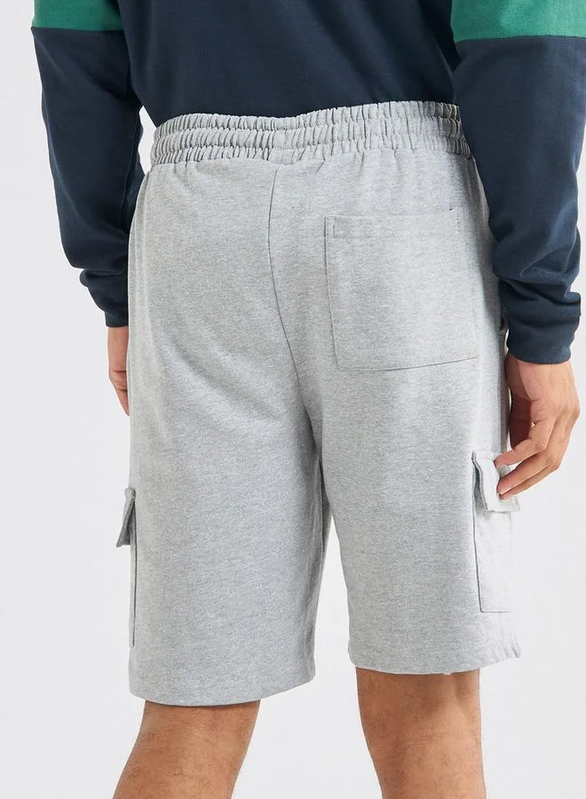 Splash FAV Solid Flexi Waist Shorts with Drawstring Closure