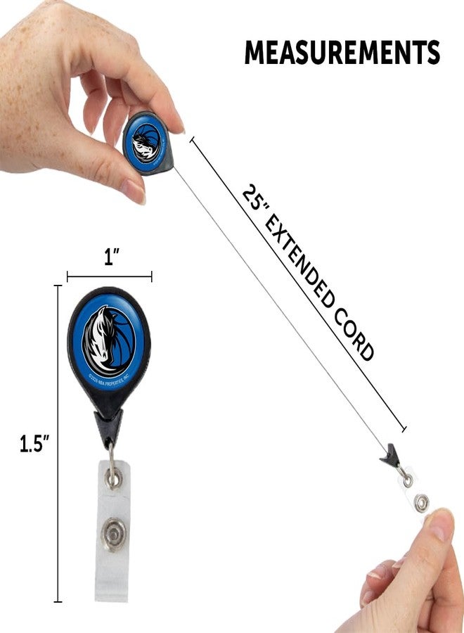 Desert Cactus Dallas Mavericks Retractable Badge Holder NBA ID Reel with Ticket Clip for Lanyard, Work, School & Office Access (Design A) - Image 2