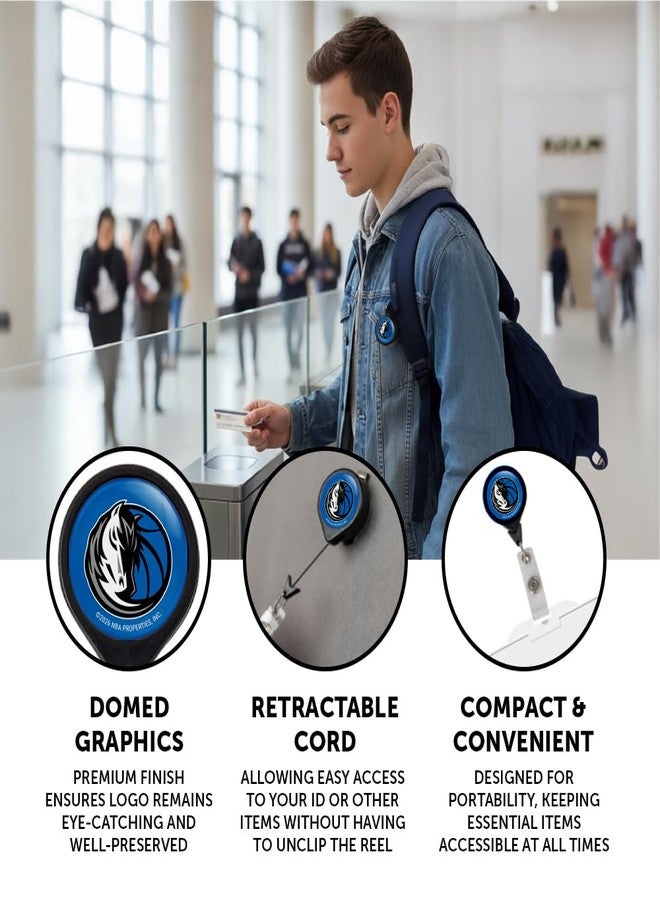 Desert Cactus Dallas Mavericks Retractable Badge Holder NBA ID Reel with Ticket Clip for Lanyard, Work, School & Office Access (Design A) - Image 3