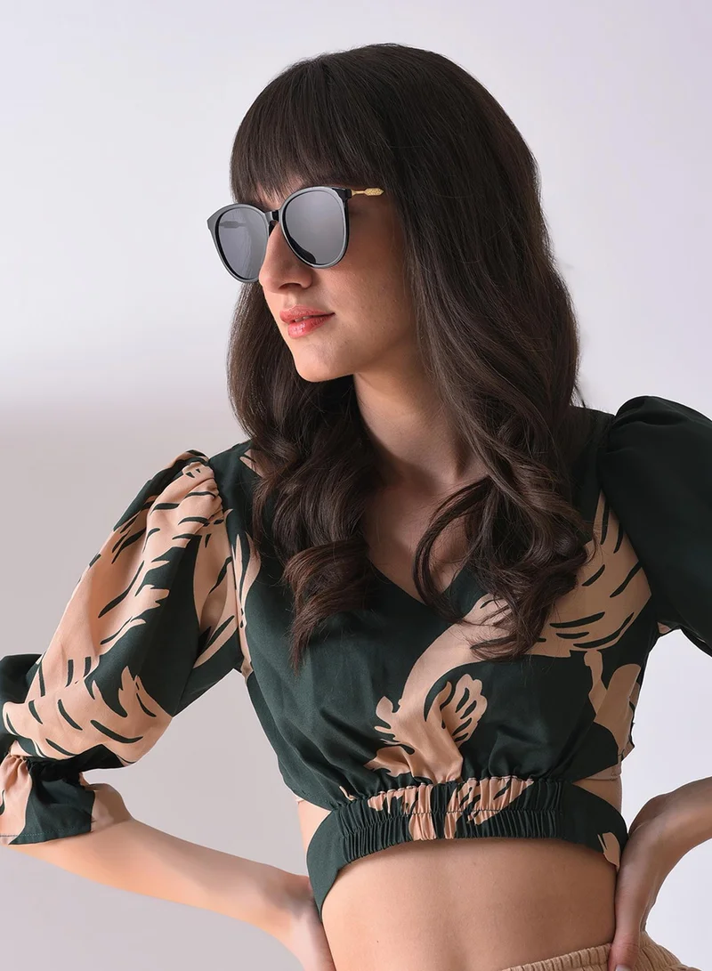 Haute Sauce Black Lens -Toned Butterfly Sunglasses