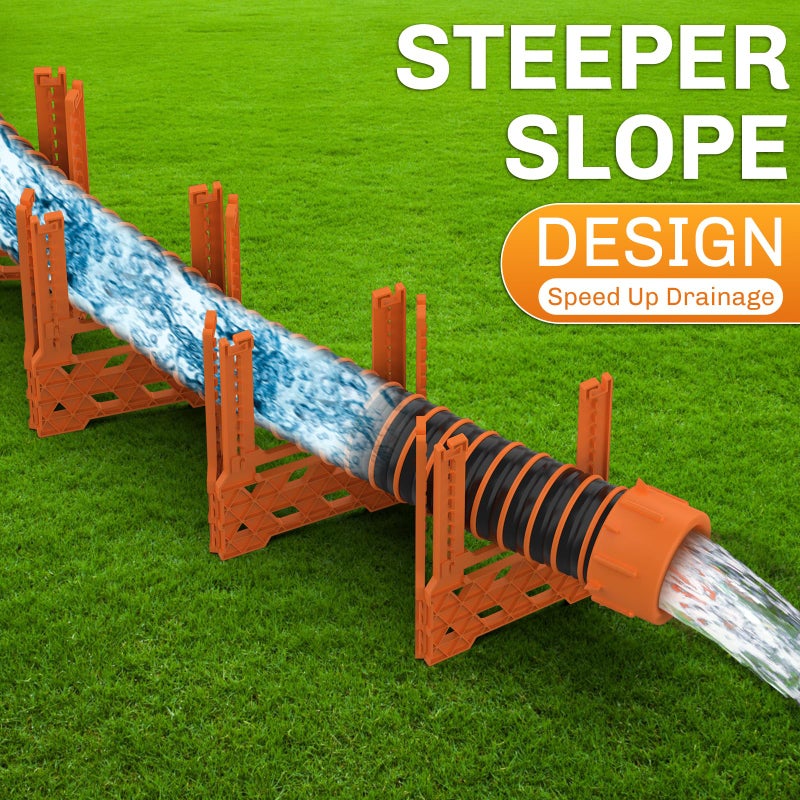 WELLUCK RV Sewer Hose Support 10FT, Blaze Orange RV Sewer Support with Adjustable Height Design, Secure Rubber Band and Carry Strap, Quick Setup and Collapse for Campers Travel Trailers and Motorhome - Image 4