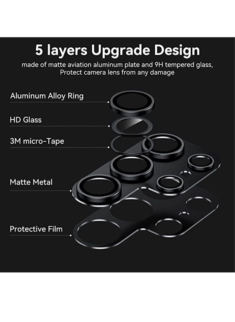 Generic - Samsung Galaxy S24 Ultra Camera Lens Protector,[Full Protection] HD Tempered Glass Screen Protector with Alloy Metal Ring Camera Cover Accessories for Galaxy S24 Ultra 6.8 Inch,Titanium Yellow - Image 1