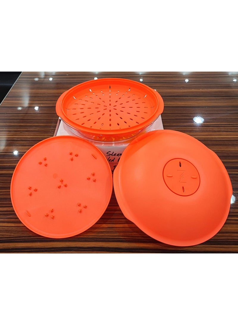 Zest 59524 ZEST PAŞABAHÇE STEAMER MICROWAVE BOWL ORANGE LID - Image 4