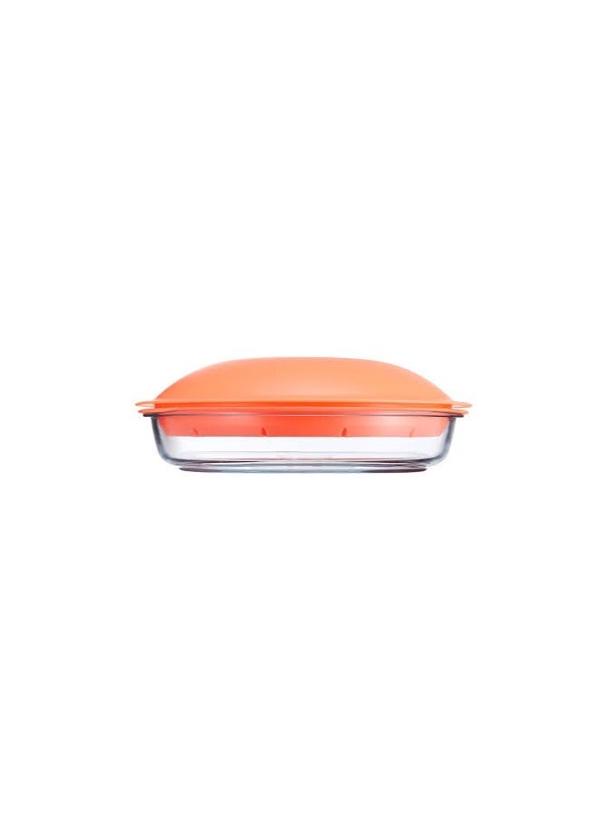 Zest 59524 ZEST PAŞABAHÇE STEAMER MICROWAVE BOWL ORANGE LID - Image 1