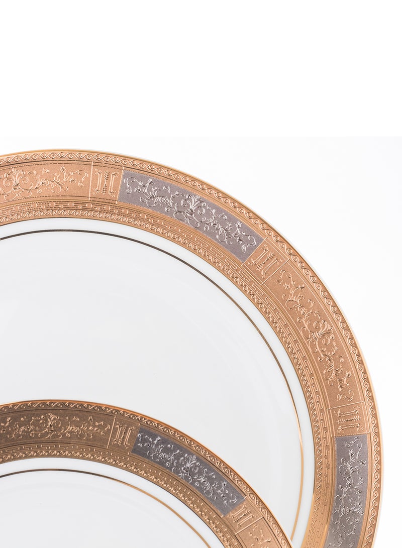 هيك طقم سفرة بورسلين مطلي بالذهب 100 قطعة - Image 3