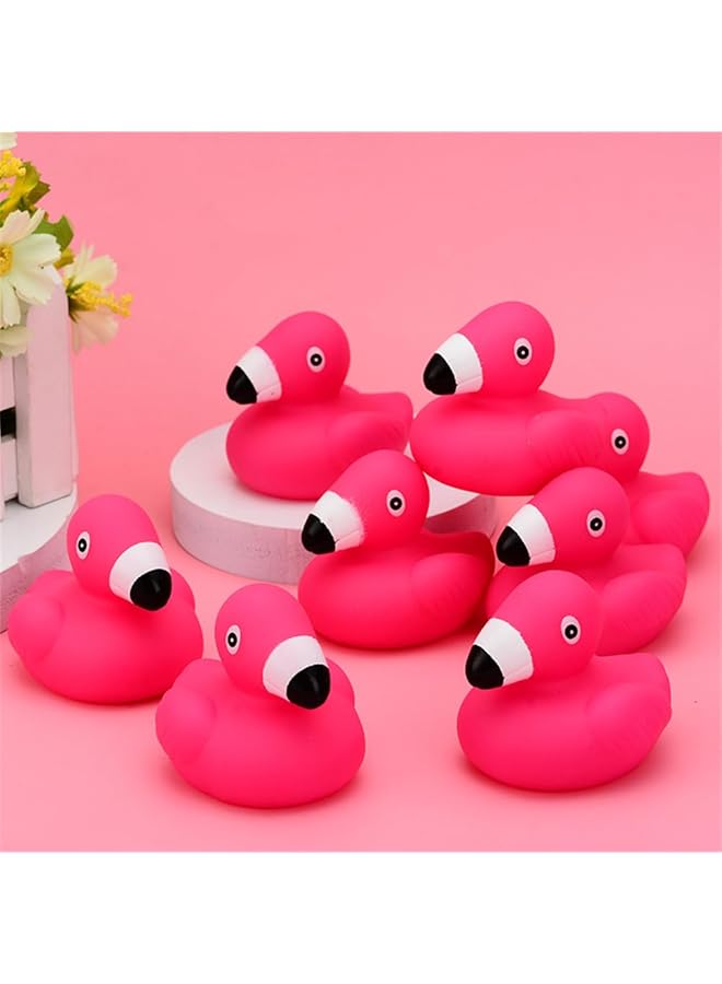 KASTWAVE Flamingo Rubber Duckies 12 Pcs Bulk Pink Flamingos Bath Toys Floating Squeak Flamingo Toy Duckies Toy For Shower Party Favors Decoration - Image 3