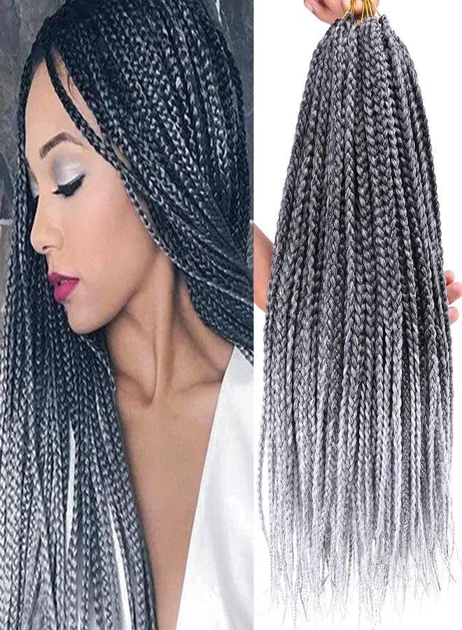 زيتكس 8 عبوات من ضفائر الكروشيه المربعة من Goddess، ضفائر مربعة جاهزة للحلقات، شعر كروشيه للنساء ذوات البشرة السمراء، 18 بوصة، رمادي فضي، 3X وصلات شعر كروشيه مربعة بدون عقد، شعر مستقيم بدون عقد (رمادي فاتح#) - Image 1