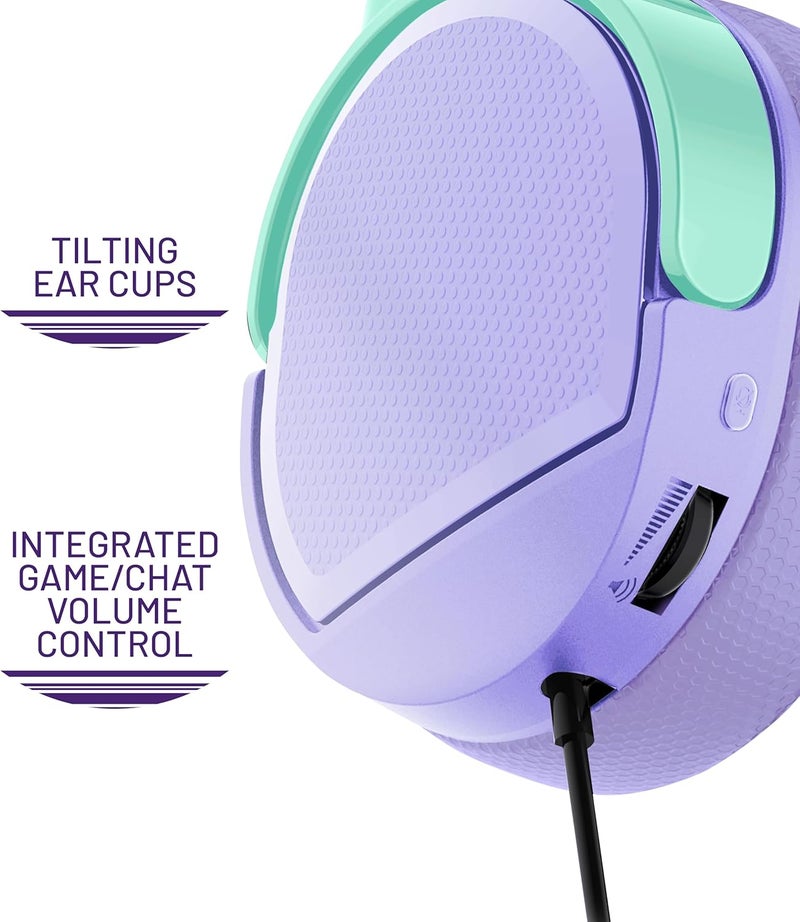 4gamers Panther Mix Gaming Headset - Compatible with PS4, PS5, Xbox, Switch & PC - Mint & Lavendar - Image 3