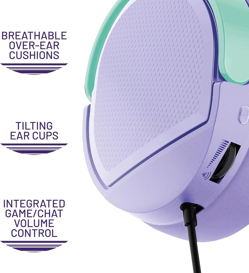 4gamers Panther Mix Gaming Headset - Compatible with PS4, PS5, Xbox, Switch & PC - Mint & Lavendar - Image 5