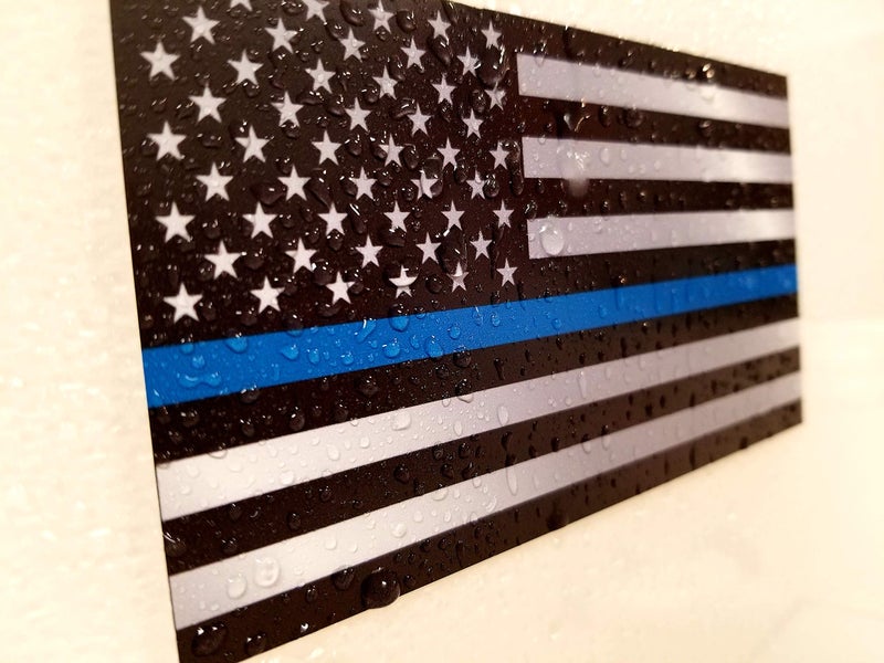 Decals by Haley Pack of 3 Thin Blue Line and USA Flag Decal Stickers American Flag Fallen Officer Cop Car Truck Blue Lives Matter - Image 3