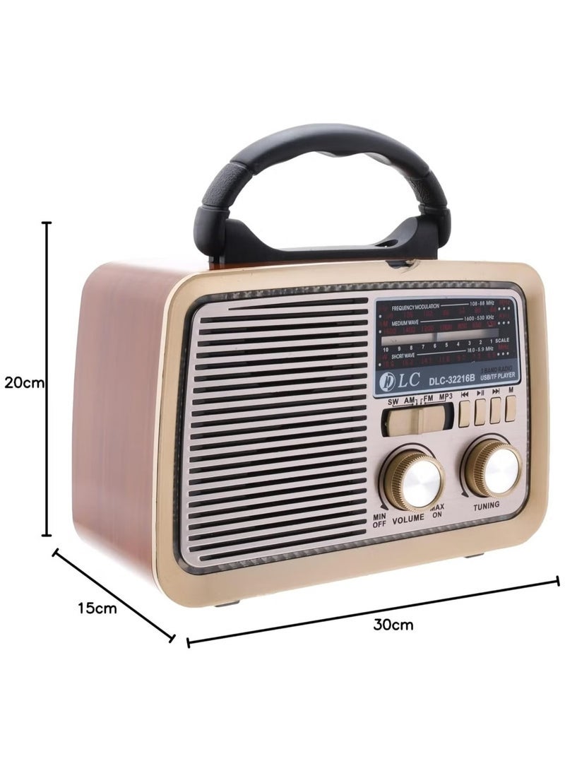 DLC Radio With Bluetooth, SD Card Slot, USB & AUX Port | Portable Multi-Function Speaker | FM Radio, Wireless Streaming & Music Playback | Compatible with Smartphones, Laptops & More - Image 3