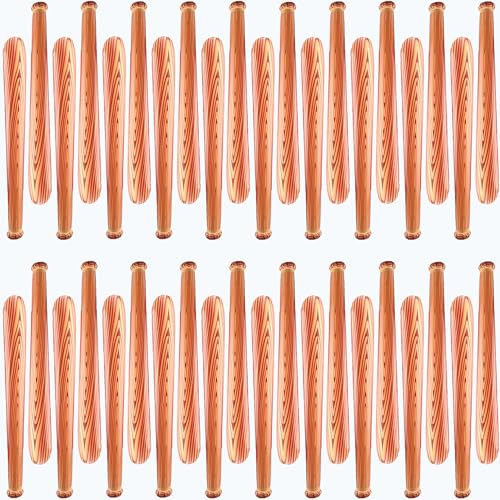 Sonarun 40 Pack 315 Inch Inflatable Baseball Bat Blow up Wood Grain Baseball Bat Inflates for Carnival Birthday Pool Summer Beach Baseball Party Favors - Image 1
