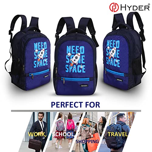 HYDER 35L Graphic Print Latest And Trendy Stylish Waterproof College/Casual/School Bag/Backpack For Kids, Boys, Girls, Men And Women | Best Bags For Everyday Use (Navy Blue) - Image 2