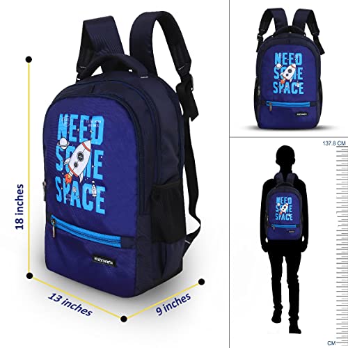 HYDER 35L Graphic Print Latest And Trendy Stylish Waterproof College/Casual/School Bag/Backpack For Kids, Boys, Girls, Men And Women | Best Bags For Everyday Use (Navy Blue) - Image 5