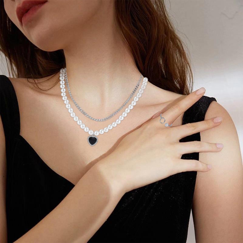 NEWITIN 50 Pieces Silver Jewelry Set for Women Fashion Costume Jewelry Silver Plated Necklace Bracelet Ring Earrings Set for Women - Image 4