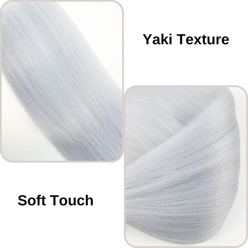 Leticia Silver Grey Braiding Hair Pre Stretched Crochet Boho Hair for Braiding Hypoallergenic Knotless Curly Deep Wave Braids for Black Women(26 inch,3Grey) - Image 4
