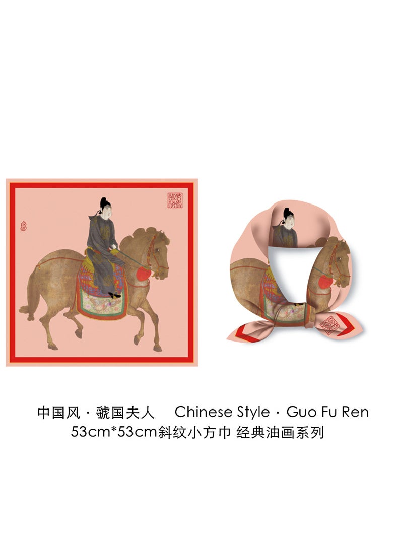 Generic Autumn Artistic Retro Small Square Towel Thin Style Silk Scarf Shawl Adults Chinese Style Traditional Design Magnolia  - Image 3