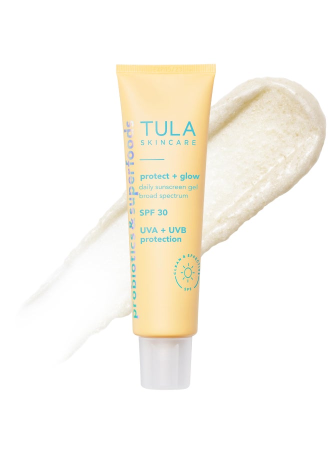 TULA Skin Care Protect Glow Daily Sunscreen Gel Broad Spectrum SPF 30 SkincareFirst NonGreasy NonComedogenic ReefSafe with Pollution Blue Light Protection Supersize 338 oz - Image 2