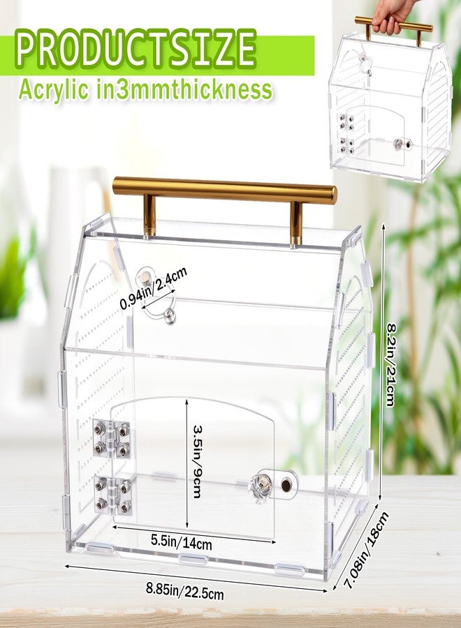 Orchidleaf Jumping Spider Enclosure, 8.8" x 7.1" x 8.2" Acrylic Tarantula Enclosure with Feeding Hole and Magnetic Door, Reptile Terrarium Habitat for Tarantula, Spiders, Beetle, Mantis - Image 2