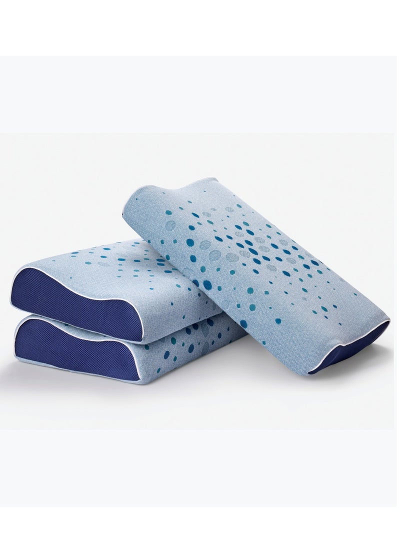 Sleepwell Latex Plus Curve Soft Pillow - Elite Latex Plus For Comfort And Support. Pamper Your Head And Neck - Knitted Fabric. Pack of 1  - Image 1