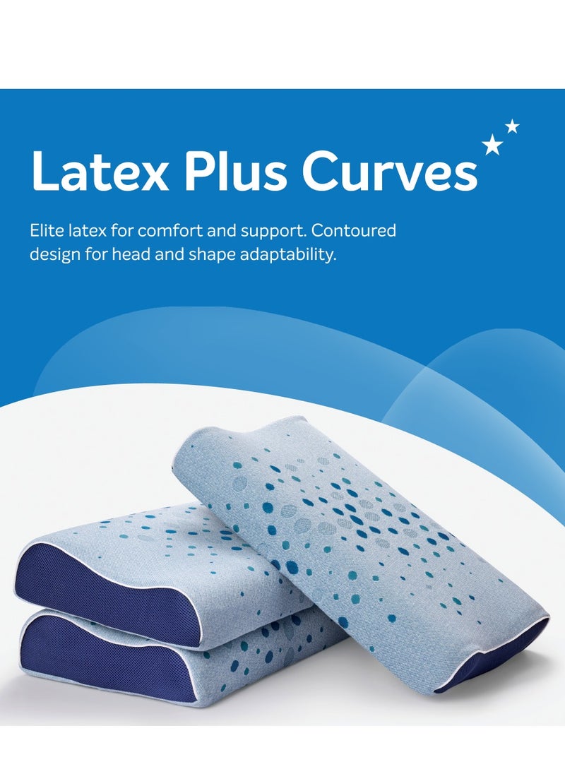 Sleepwell Latex Plus Curve Soft Pillow - Elite Latex Plus For Comfort And Support. Pamper Your Head And Neck - Knitted Fabric. Pack of 1  - Image 2