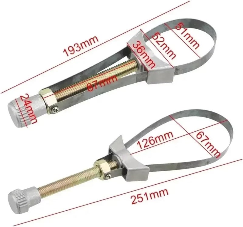Strap Wrench 3Pcs Car Auto Oil Filter Removal Tool Cap Spanner Strap Wrench 60mm To 120mm Diameter Adjustable for Repair - Image 4
