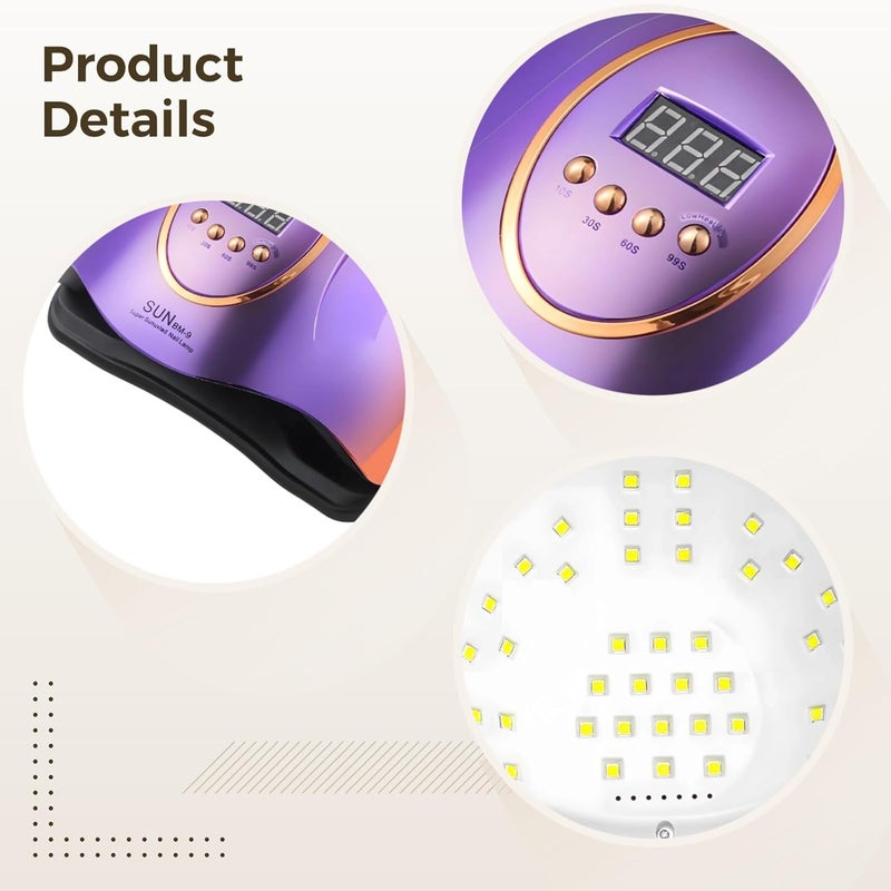 With Detachable Base, 66 Led Beads, 4 Timer Settings, Auto Sensor, Red Light Gel Nail Lamp For Manicure Of Gel Polish - Image 5