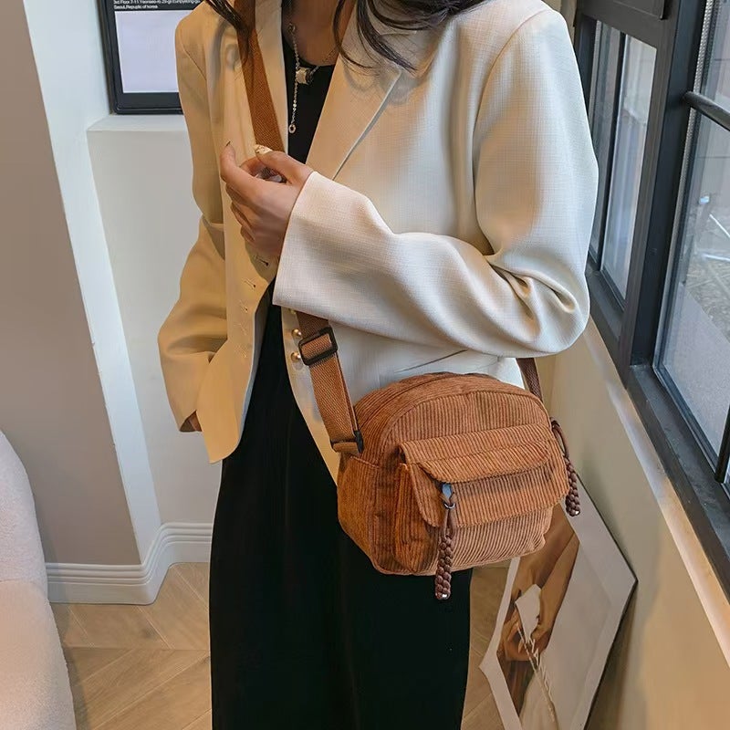 Corduroy Crossbody Bag for Women Casual Style - Image 3
