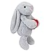 Aqushymallow Cow 8 Bunny Stuffed Animal with Red Heart Cute Plush Bunny Toy Soft Rabbit Gift for Kids Adults Valentines Day Christmas Birthday Anniversary Light Gray - Image 4