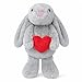 Aqushymallow Cow 8 Bunny Stuffed Animal with Red Heart Cute Plush Bunny Toy Soft Rabbit Gift for Kids Adults Valentines Day Christmas Birthday Anniversary Light Gray - Image 2