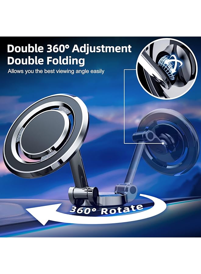 KASTWAVE Car Mount Magnetic Phone Holder - Foldable Design For Iphone 14/13/12 Pro Max & All Phones - Vent & Dashboard Compatible - Image 4