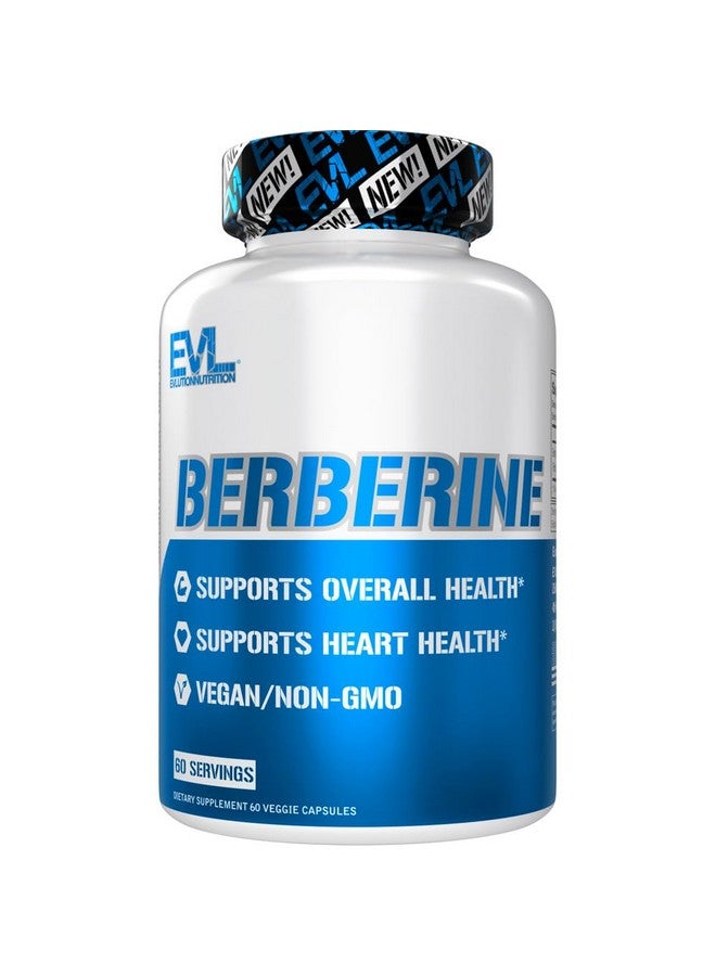 Evlution Nutrition Berberine - Supports Heart Health & Overall Health - 500mg Pure Berberine Per Serving - Vegan Formula - Non-GMO - Dietary Supplement - 60 Servings - 60 Veggie Capsules - Image 1