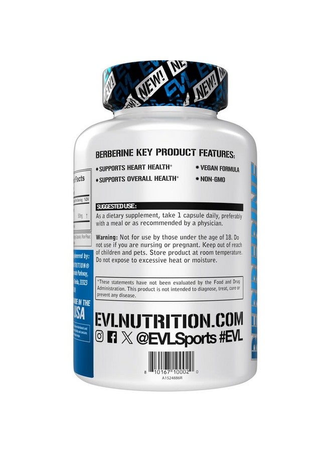 Evlution Nutrition Berberine - Supports Heart Health & Overall Health - 500mg Pure Berberine Per Serving - Vegan Formula - Non-GMO - Dietary Supplement - 60 Servings - 60 Veggie Capsules - Image 4
