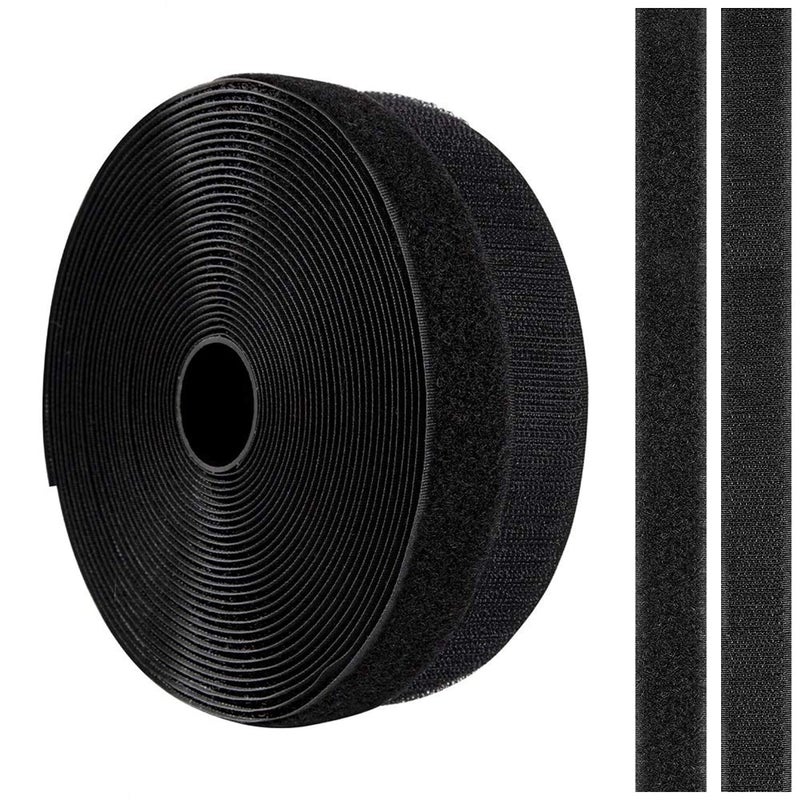 way2good way2good Hook Loop NonAdhesive Tape Roll for Home School Office Art Craft DIY Projects Work and More Fabric Fastener Tape for Sewing Crafts DIY Clothes Shoes 1 Inch x 8 Meters Black 